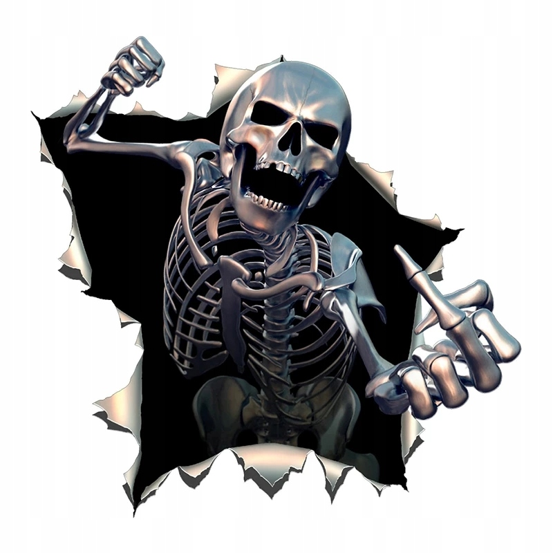 

Szkielet skull dziura fuck off bak naklejka motor