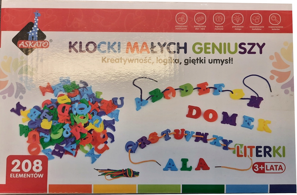 

Klocki Małych Geniuszy Literki kreatywne Askato