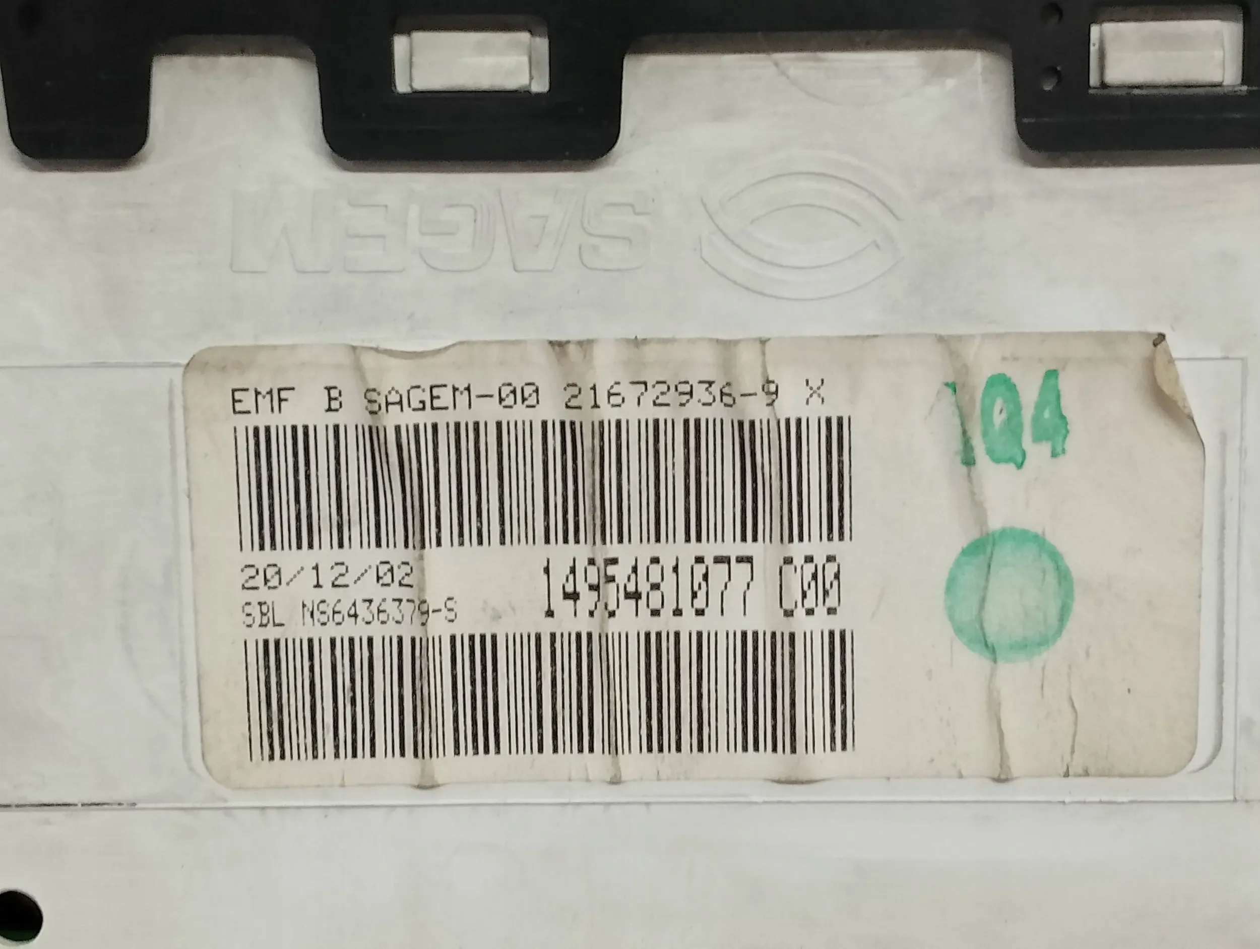 display clock CITROEN C8 1495481077