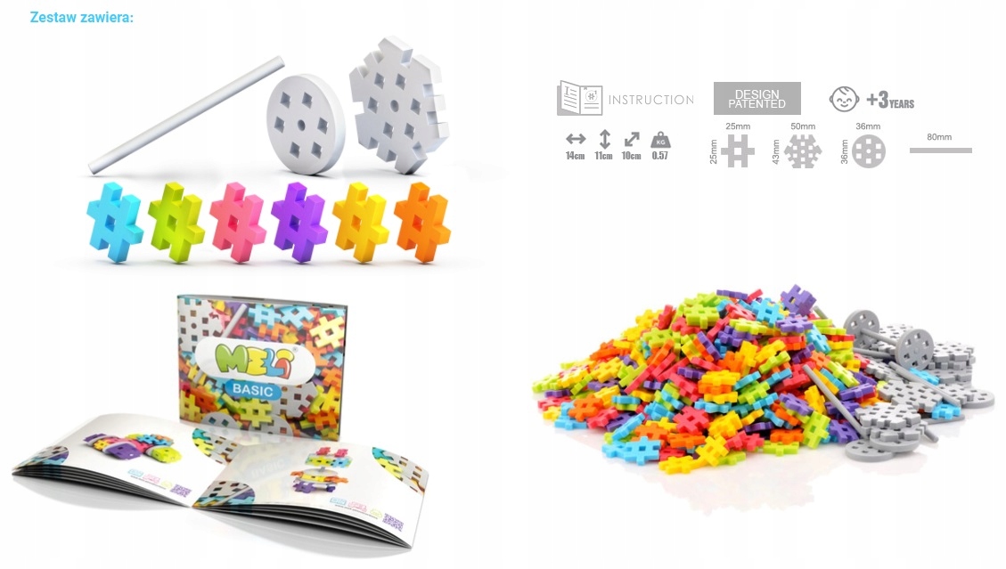 KLOCKI MELI BASIC CONSTRUCTOR TRAVEL BOX 250 50075 Seria Constructor