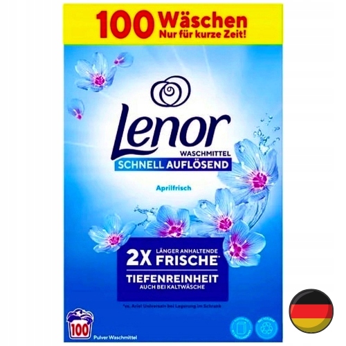 Lenor Niemiecki Niebieski Proszek do Prania 100 prań De