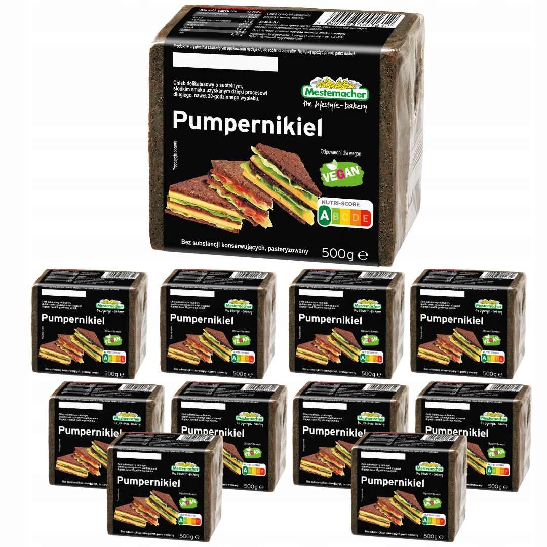 Chleb Pumpernikiel BENUS Mestemacher 250 g Ciemny x 11 opakowań