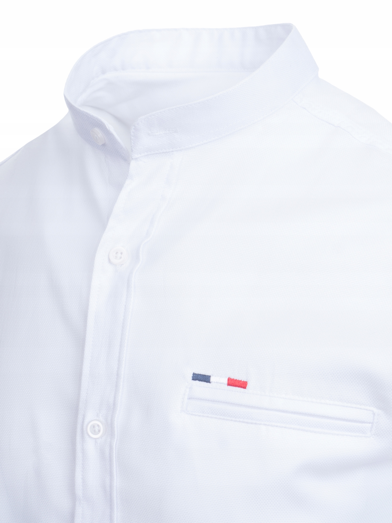 Koszula męska biała stójka SLIM STRUKTURA - L Rozmiar L