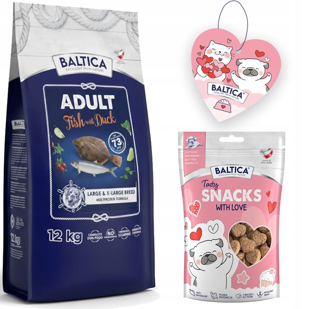 Baltica Fish & Duck L/XL 12KG Ryby Kaczka Duże Rasy Bez Zbóż Dynia Marchew