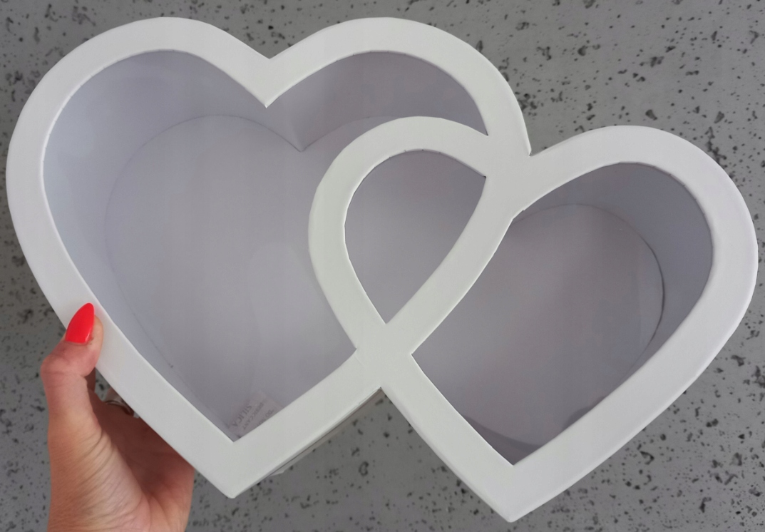 DUŻE Pudełko FLOWER BOX SERCE Prezent PODWÓJNE