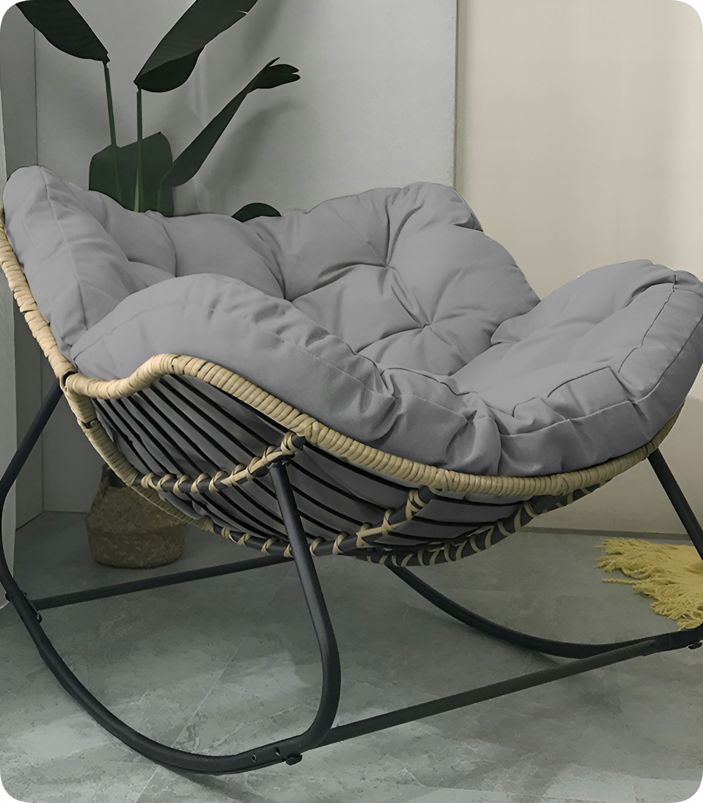 FOTEL BUJANY Z PODNÓŻKIEM DO DOMU NA TARAS OGRÓD + 2 PODUSZKI GRATIS Stan opakowania oryginalne