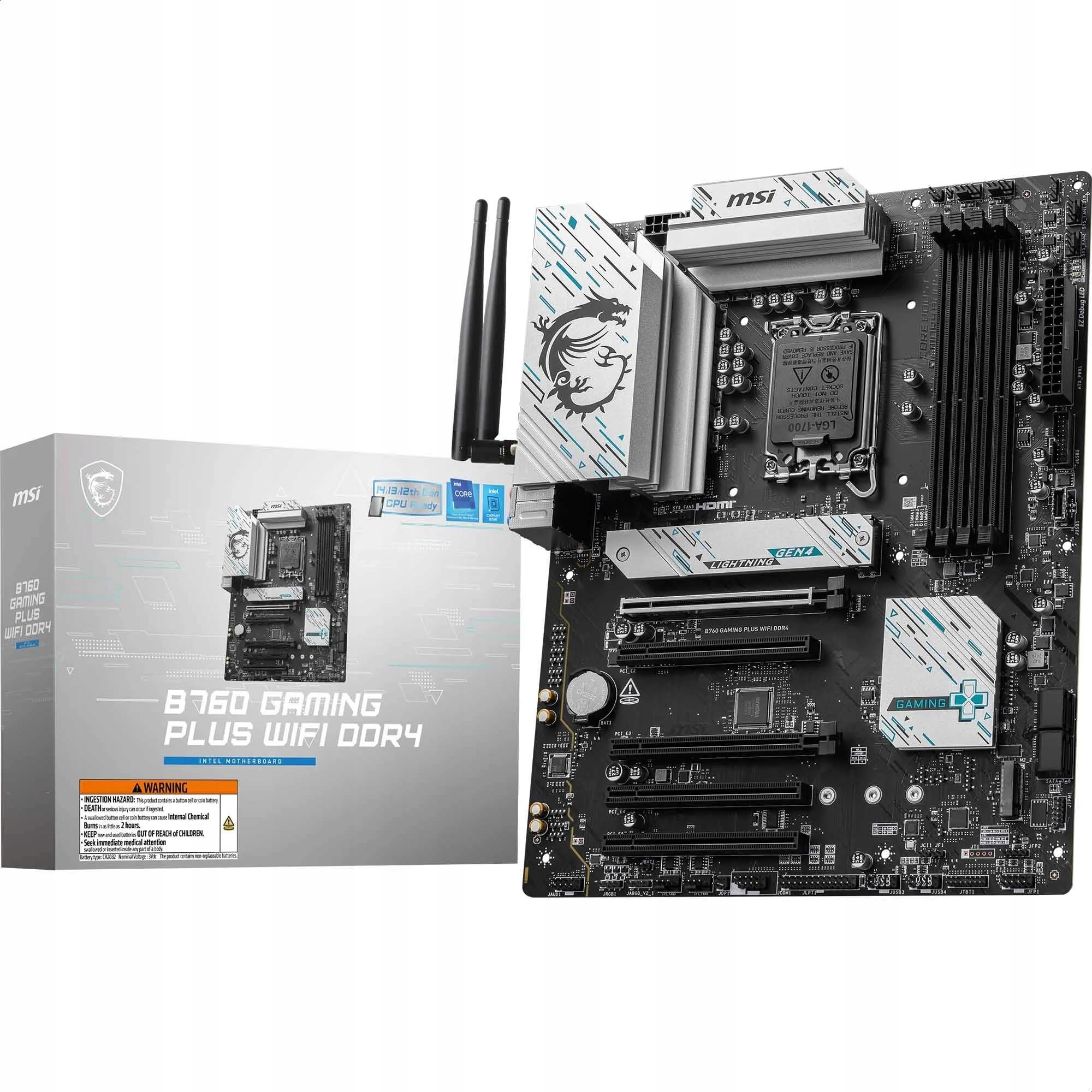 MSI B760 Gaming Plus WiFi DDR4 Płyta Główna Intel LGA1700 WiFi 6E ATX M.2