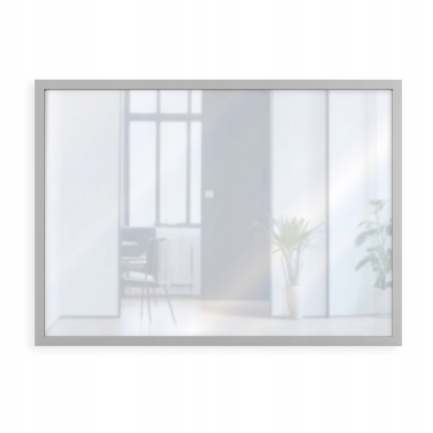 Obdĺžnikové Nástenné Zrkadlo Loft V Úzkom Hliníkovom Ráme 80x50 CM