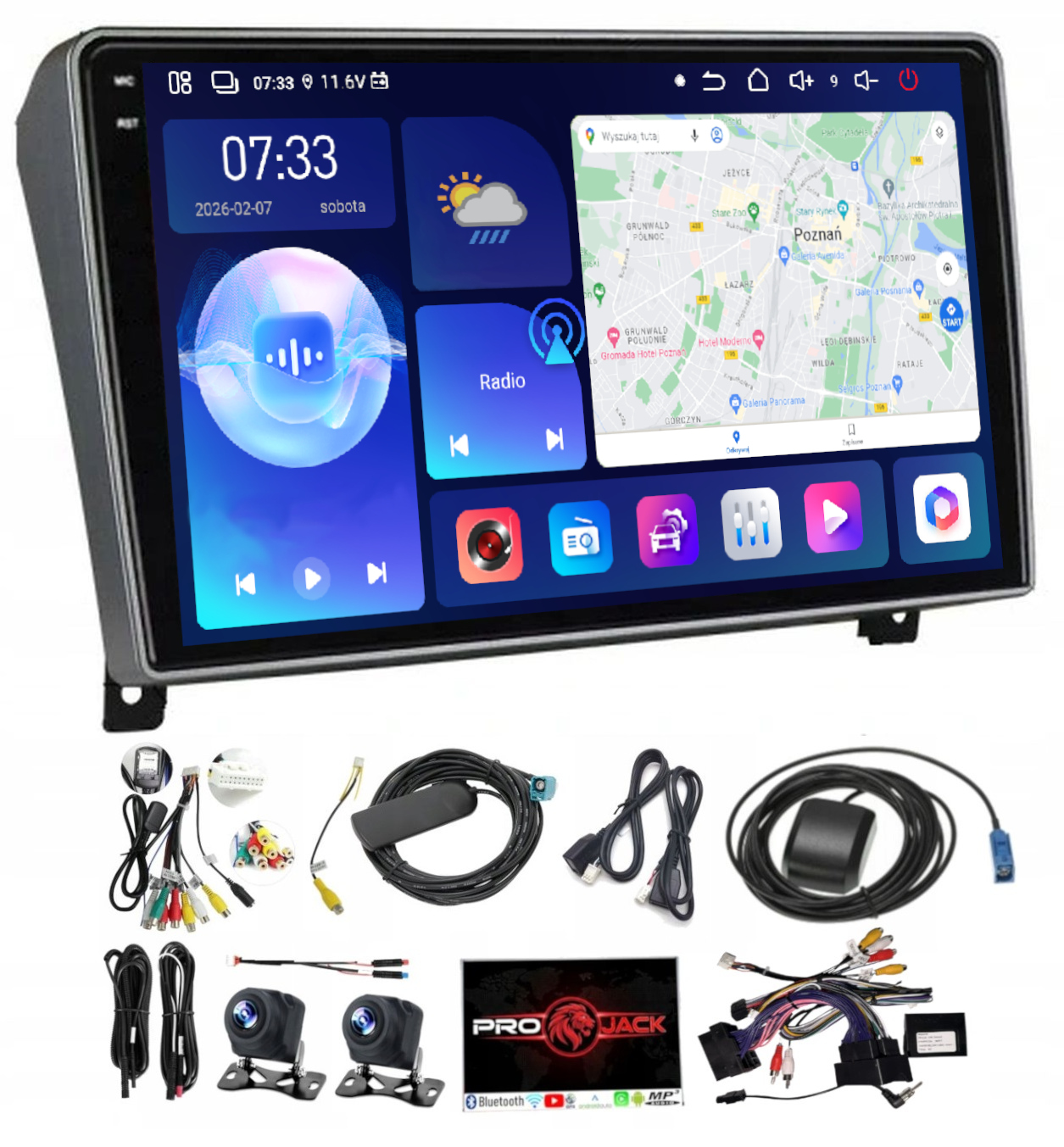 Rádio Navigace Carplay Android Peugeot 407 2004-2011 Wifi 6GB 128GB Sim