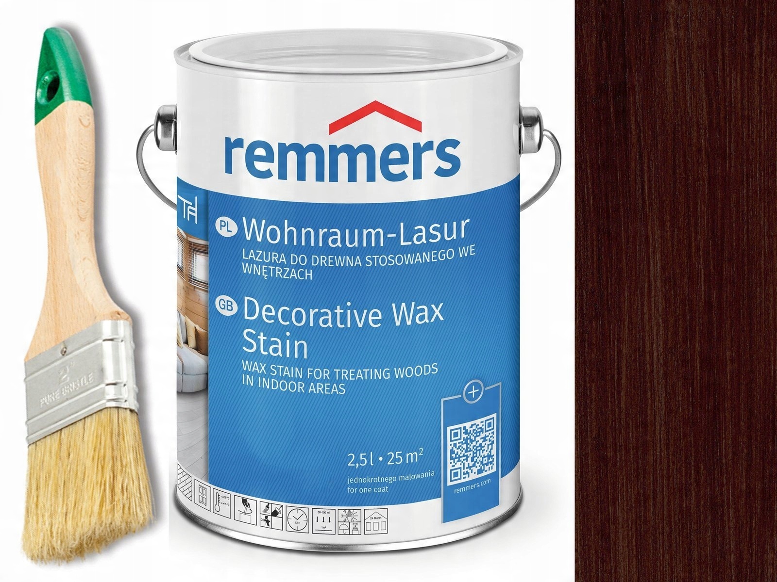 

Lazura woskowa Remmers do wnętrz 2,5 L Mocca