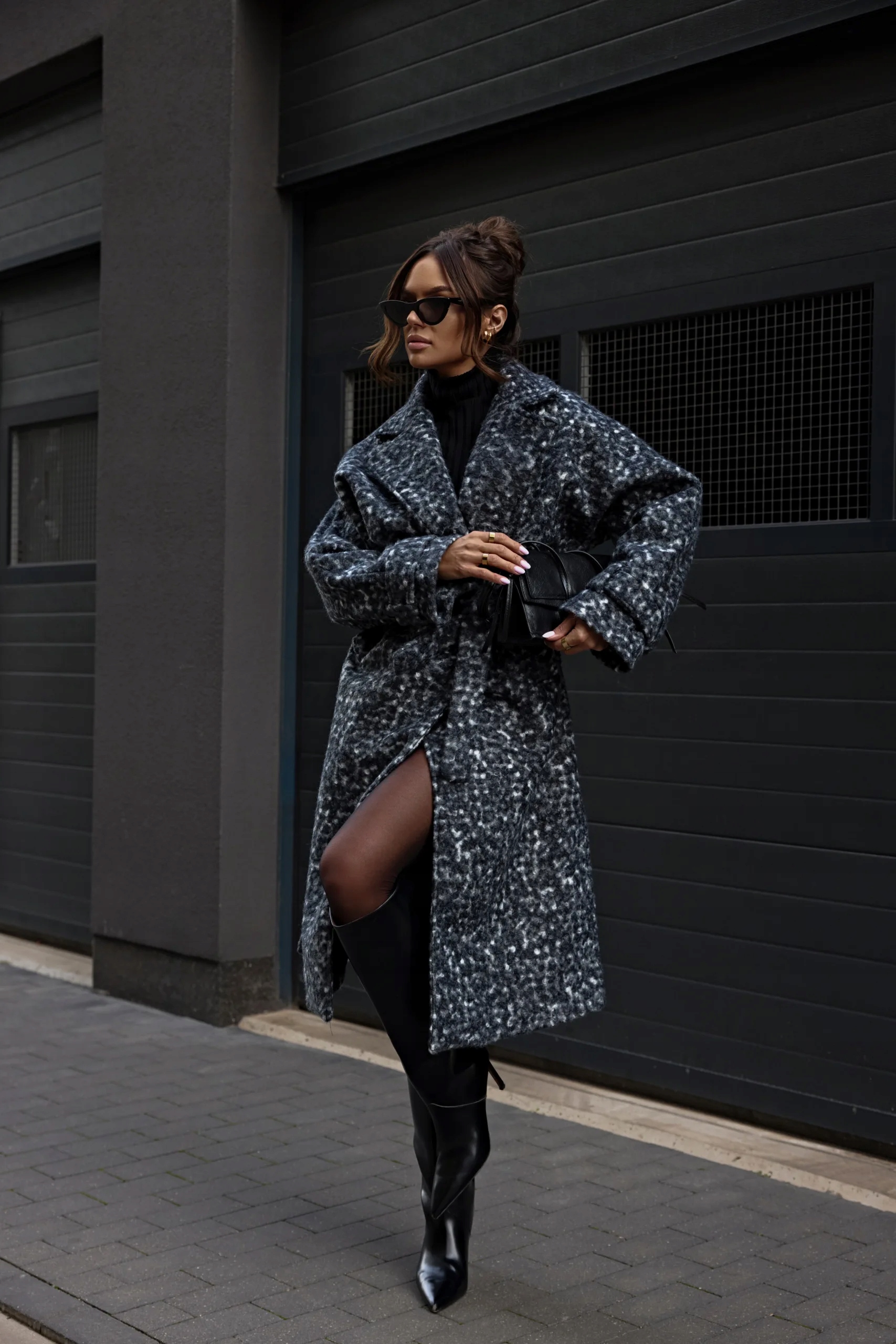 Dámský kabát Cocomore Joy Panther černý melír M