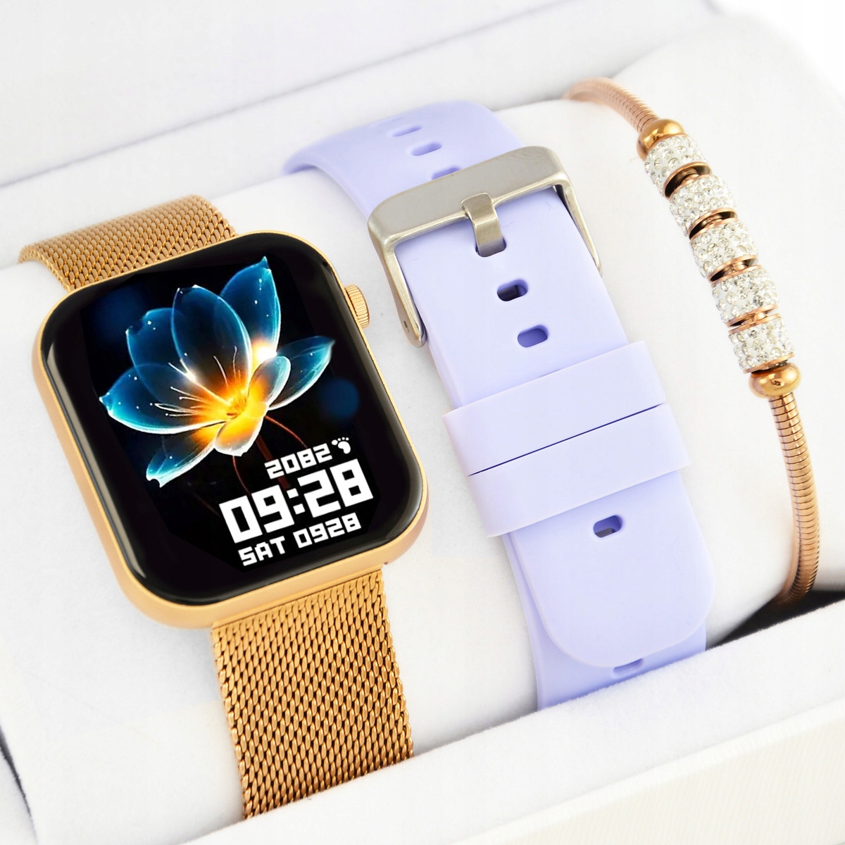 Dámský set chytré hodinky Rubicon 1.85" Amoled Hovory Monitor srdečního tepu