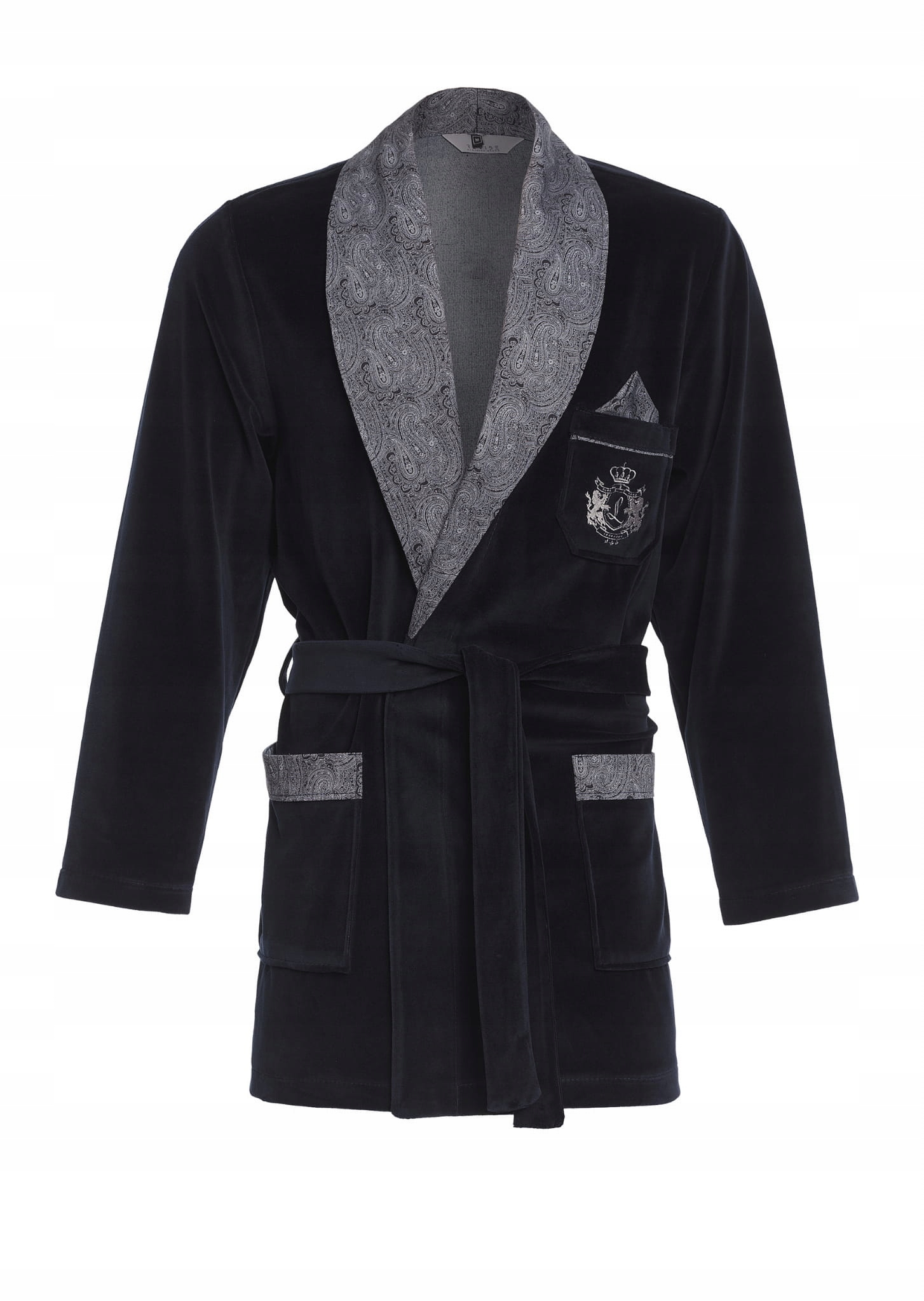 Elegantní pánská bonžurka krátký župan RE-111 Tmavě modrá C2 4XL