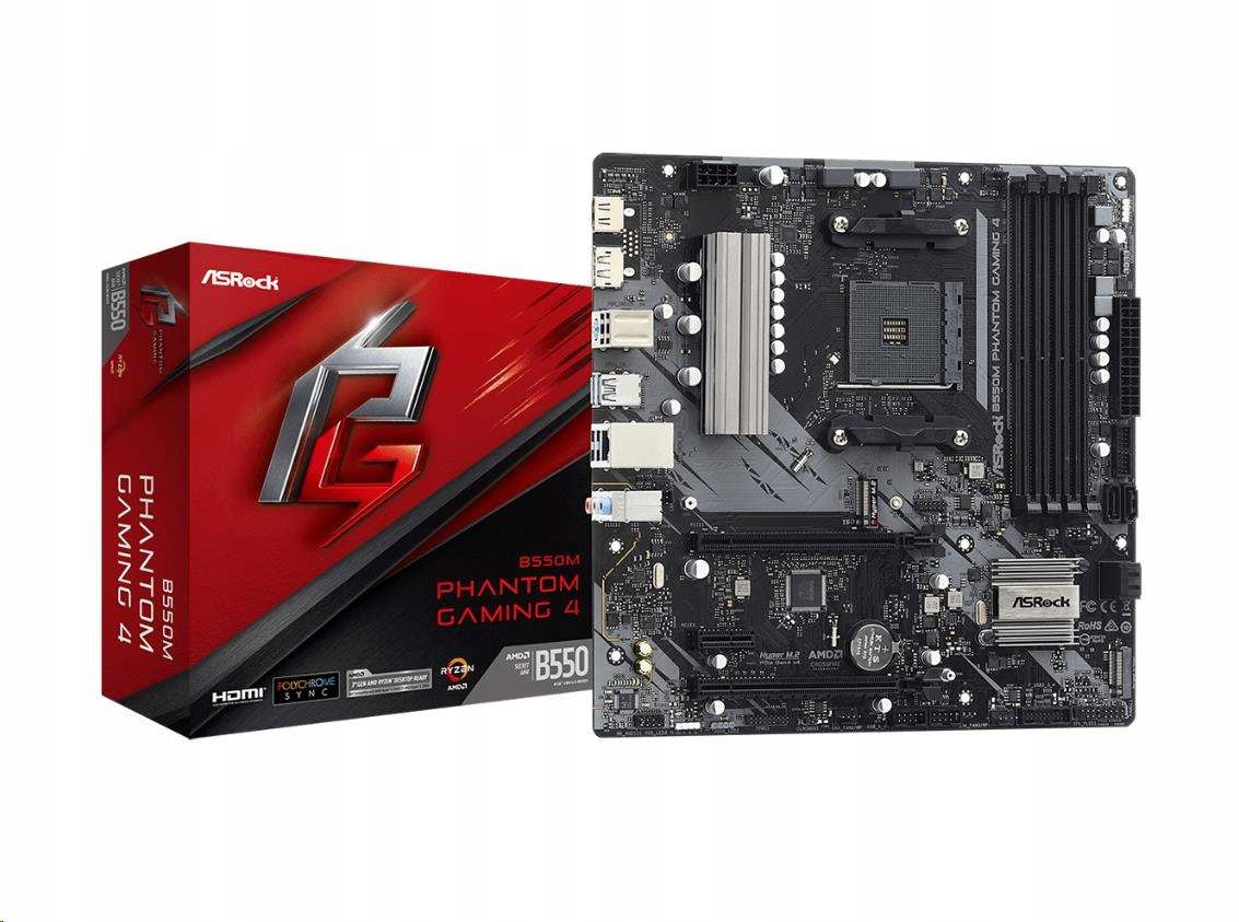 ASRock Mb Sc AM4 B550M Phantom Gaming 4, Amd B550, 4xDDR4, 1xDP, …