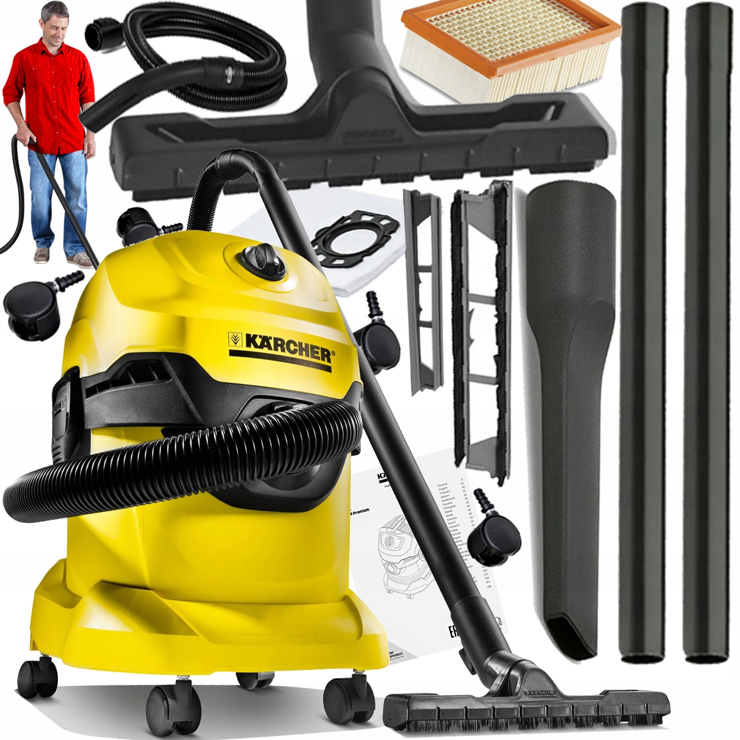 

Odkurzacz Przemysłowy Karcher WD4 Bezworkowy 1600W