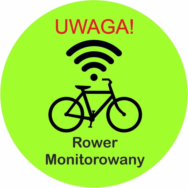 Naklejka na rower GPS Rower Monitorowany Zielony