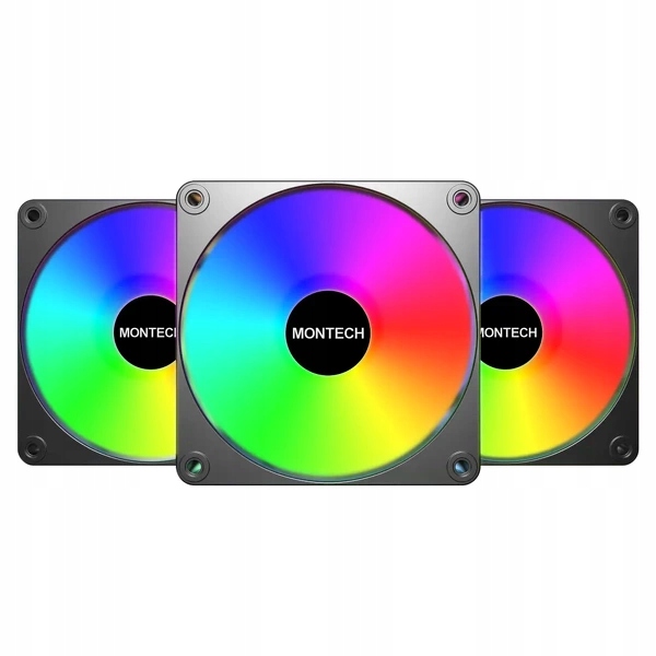 Zestaw wentylatorów Montech GF120 V2 Argb Pwm Black 120mm (3-pak)