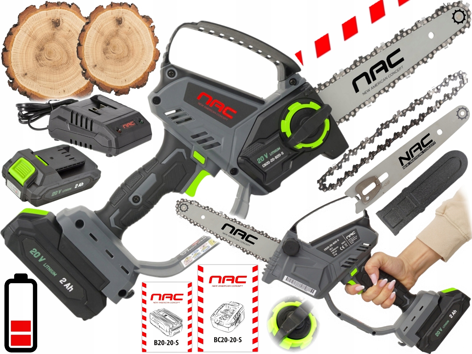 Nac Piła Pilarka Akumulatorowa Gałęzi drewna CB20-20-B20-S 20V Gałęziówka