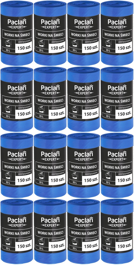 Levně 16 x Sáčky Na Odpadky Zavázané Silné Nepraskající 35L 150 Ks Paclan Expert