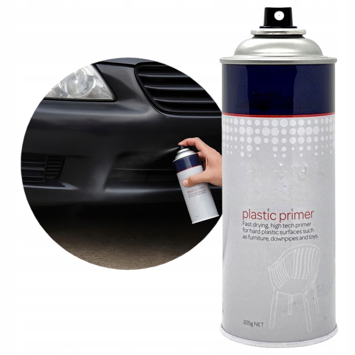 Podkład do plastiku, zderzaków, lusterek Spray 400ML Bezbarwny