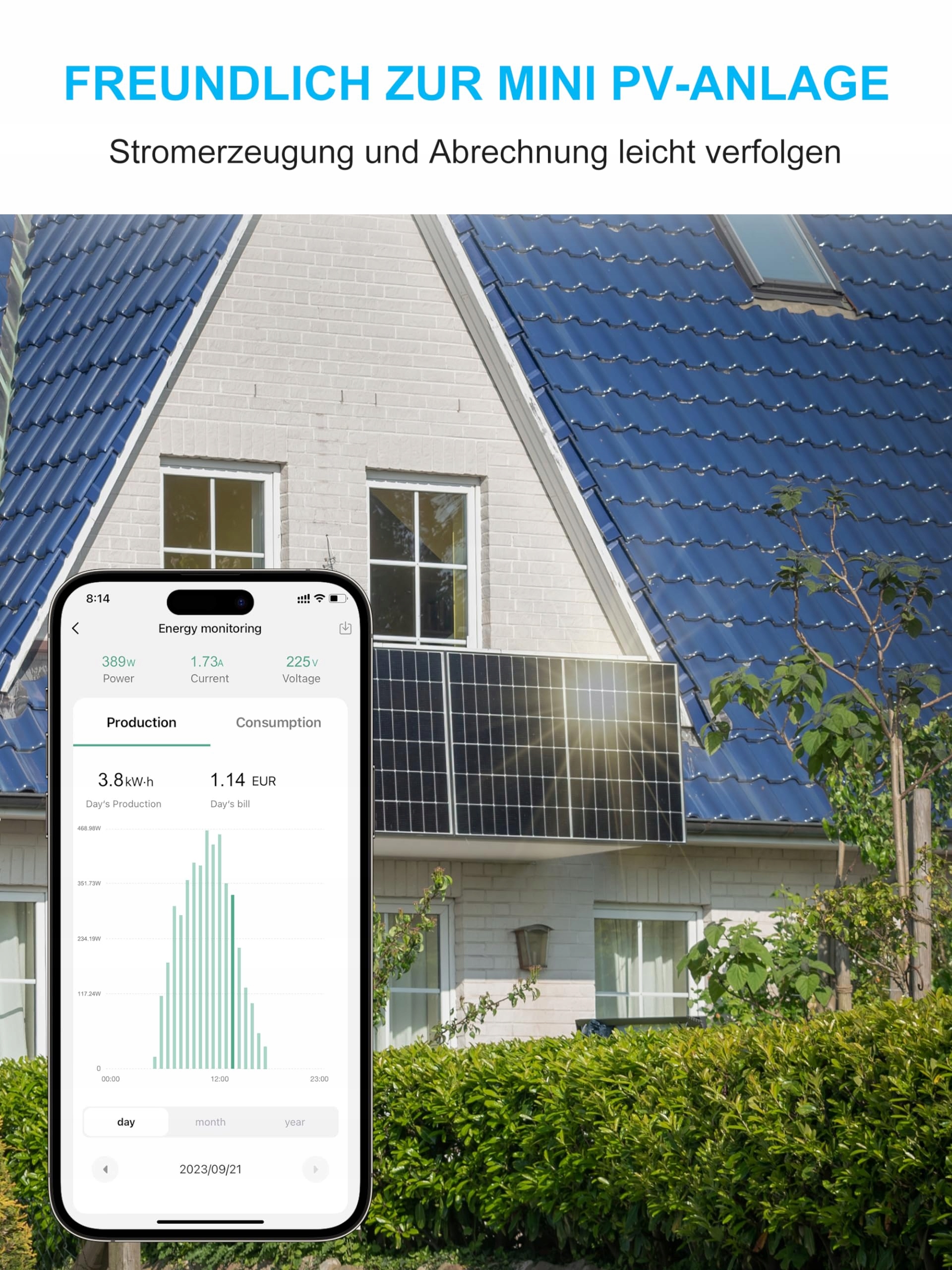 EIGHTREE Inteligentne Gniazdko WLAN z Pomiarem Energii do Balkonkraftwerk — miniatura 2