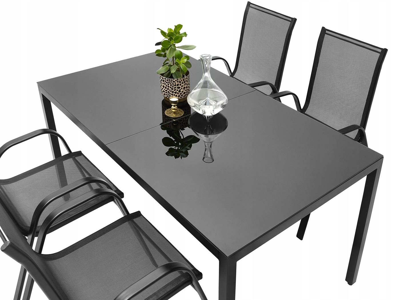 MEBLE OGRODOWE ZESTAW STÓŁ 4+1 NA TARAS BALKON Materiał dominujący metal