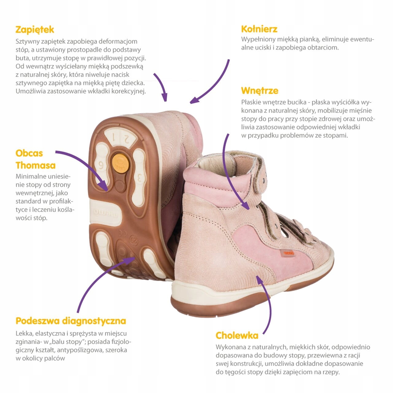 Memo Sandał diagnostyczny AGNES 24 różowy nubuk 1JB EAN (GTIN) 5901780431501