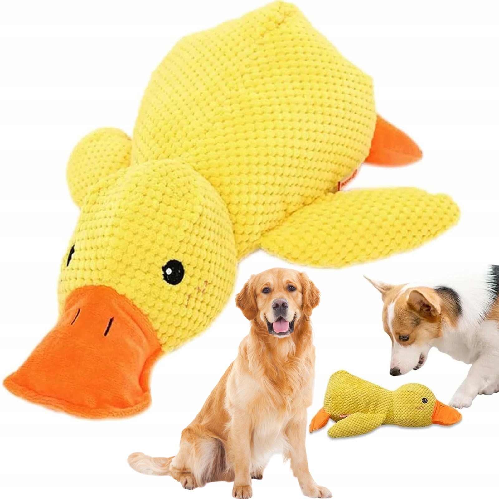 Levně Kačenka Plyšák Hračka Pro Středního Psa Píská Kvákavá, Vydrží 45 CM