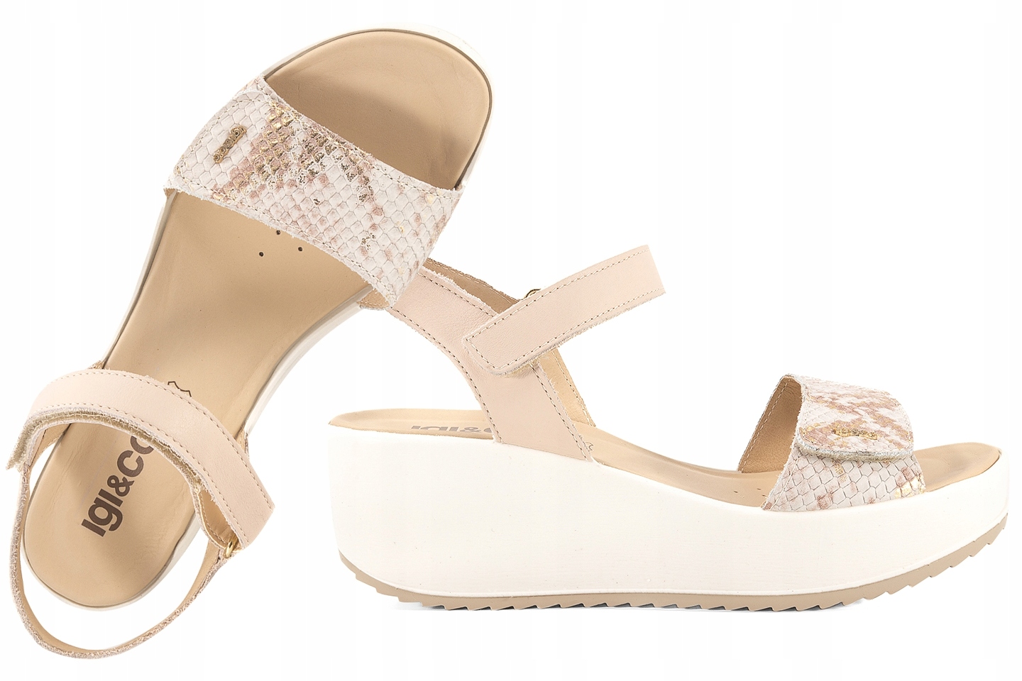 Igi&co 7665633 Primigi Italské Sandály Platforma Na Klínku Kožené 39