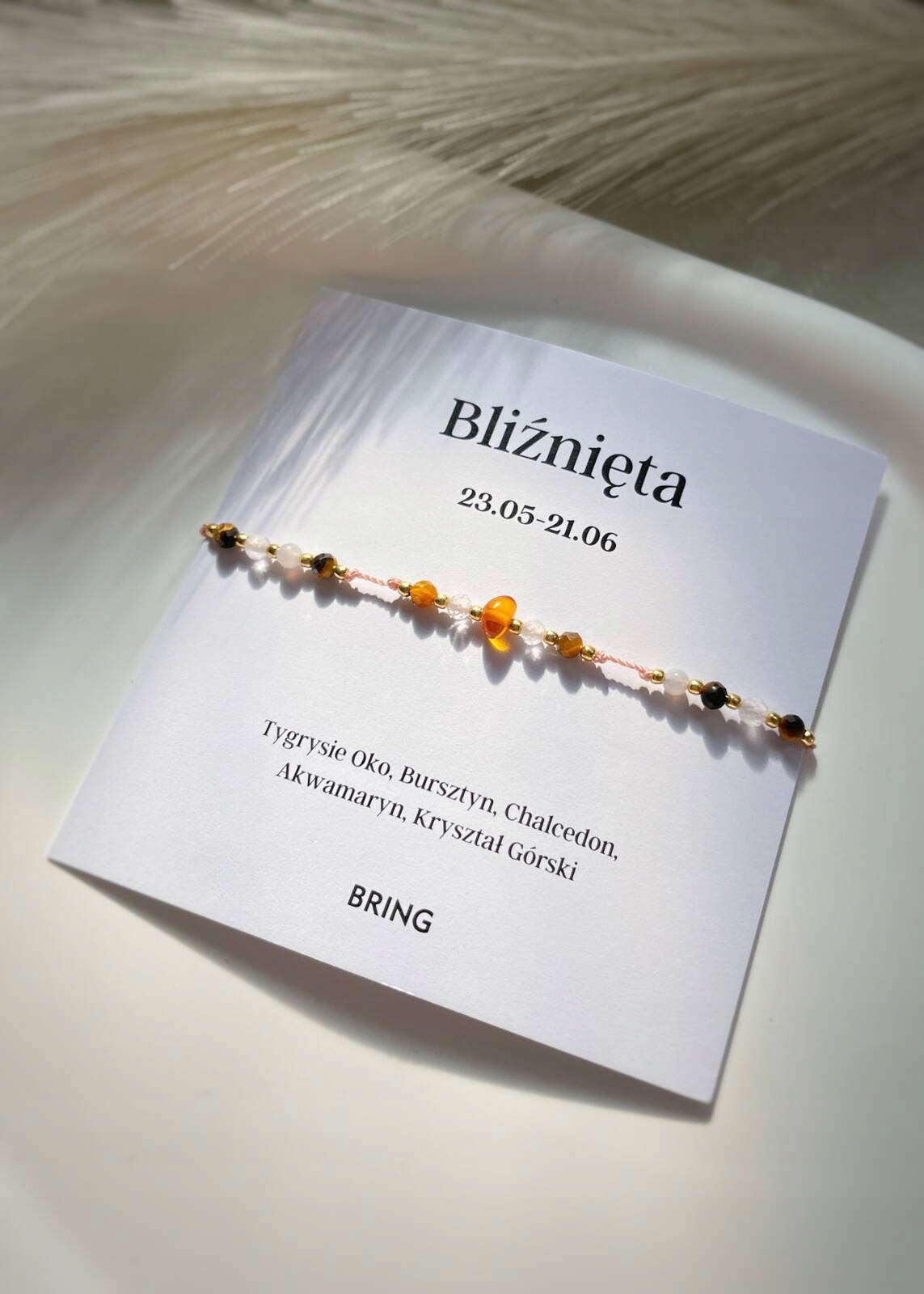 Náramek znamení zvěrokruhu Blíženci pozlacený