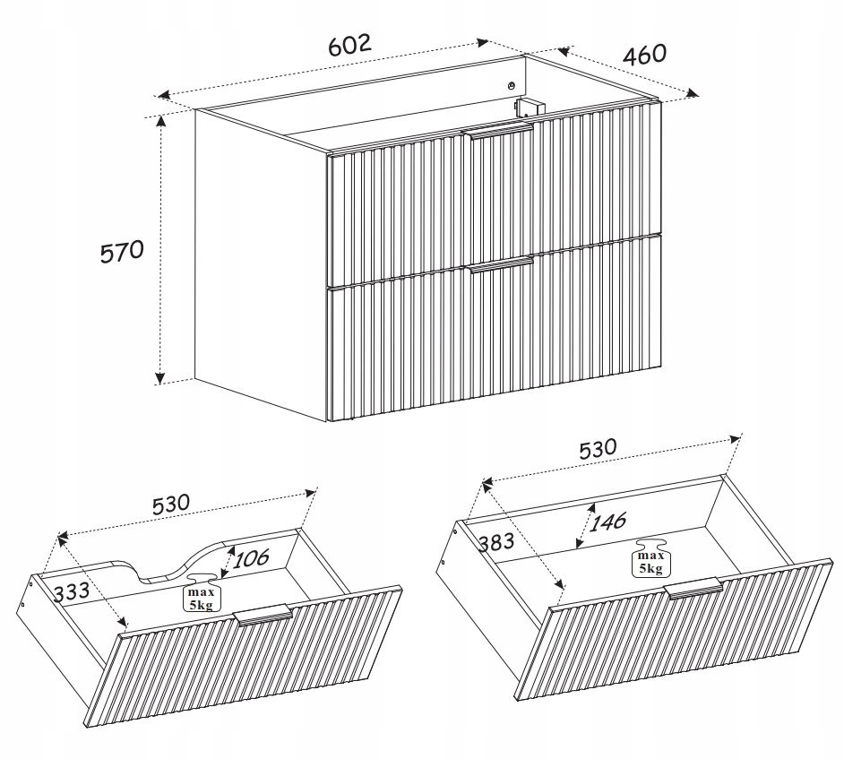 CZARNA WISZĄCA Szafka do Łazienki 80 cm Blat RYFLE Kolor mebla czarny dąb wotan