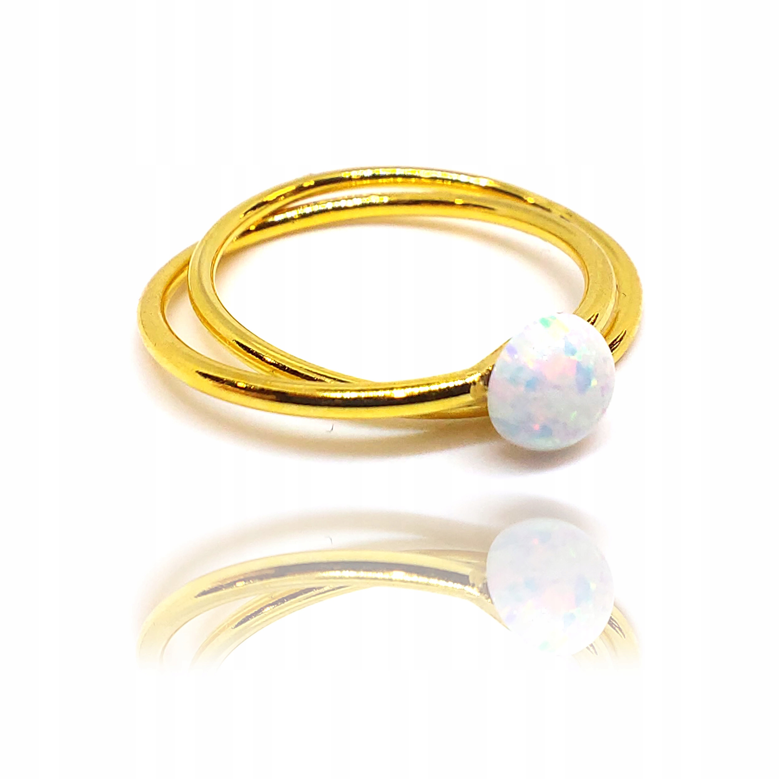 Stříbrný dvojitý prstýnek s bílým opálem 925