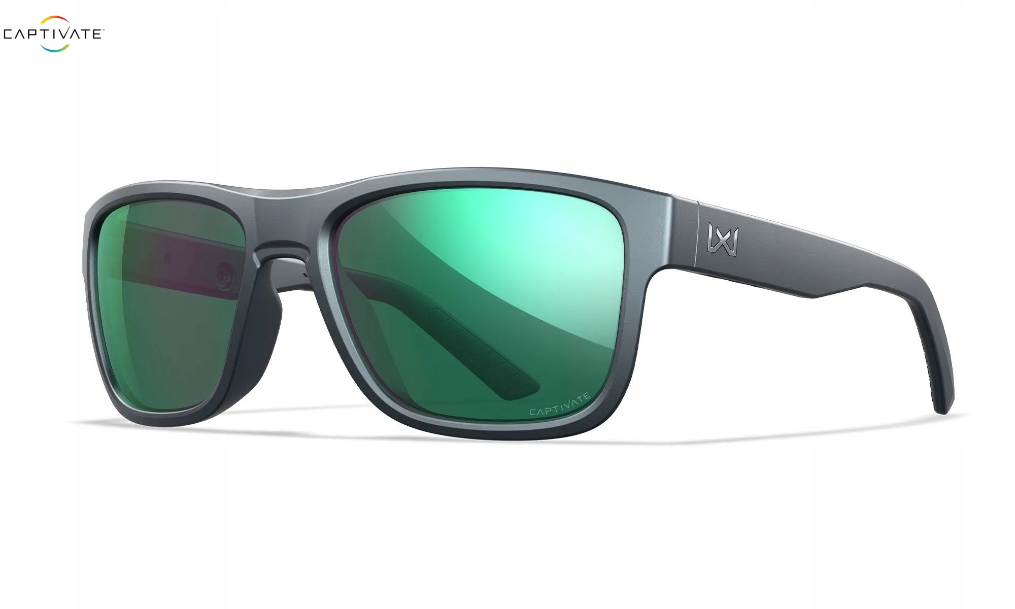 Okulary Wiley X Ovation Captivate Polarized Green Mirror Graphite Frame