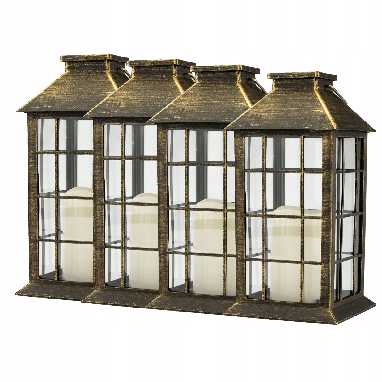 

4x Lampion Ogrodowa Led Solarna Latarenka Patyna