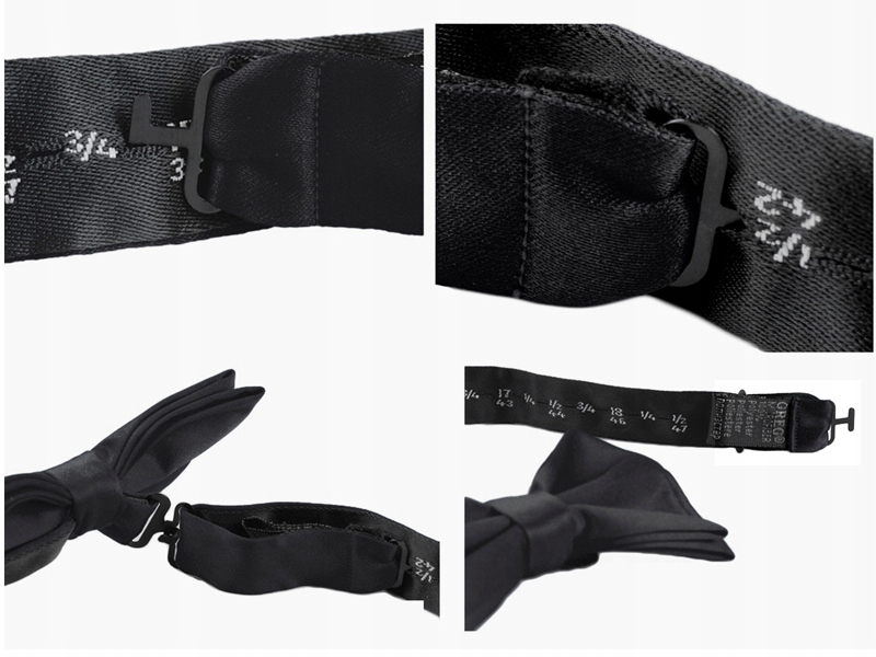 GREG Muszka Mucha Męska Gładka Czarna PUDEŁKO mu01 Kolekcja 2024-2025