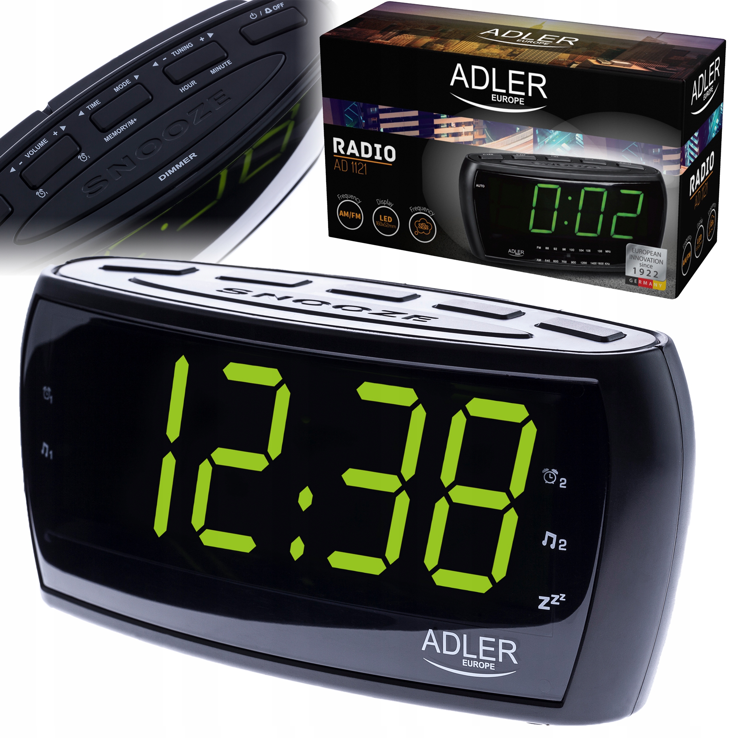 

Radio Kuchenne Fm Am Budzik Zegar Led XL Adler