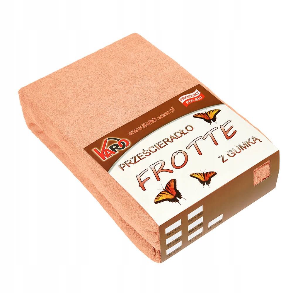 

Prześcieradło frotte z gumką 90x200 morelowe 007