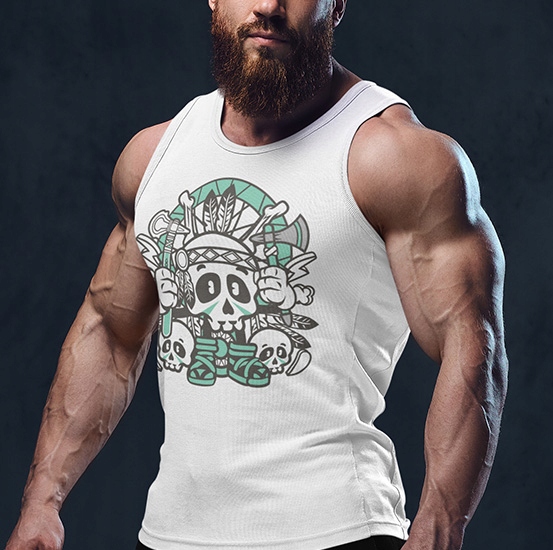 TANK TOP ANIMOWANE INDIAN SKULL Marka inna