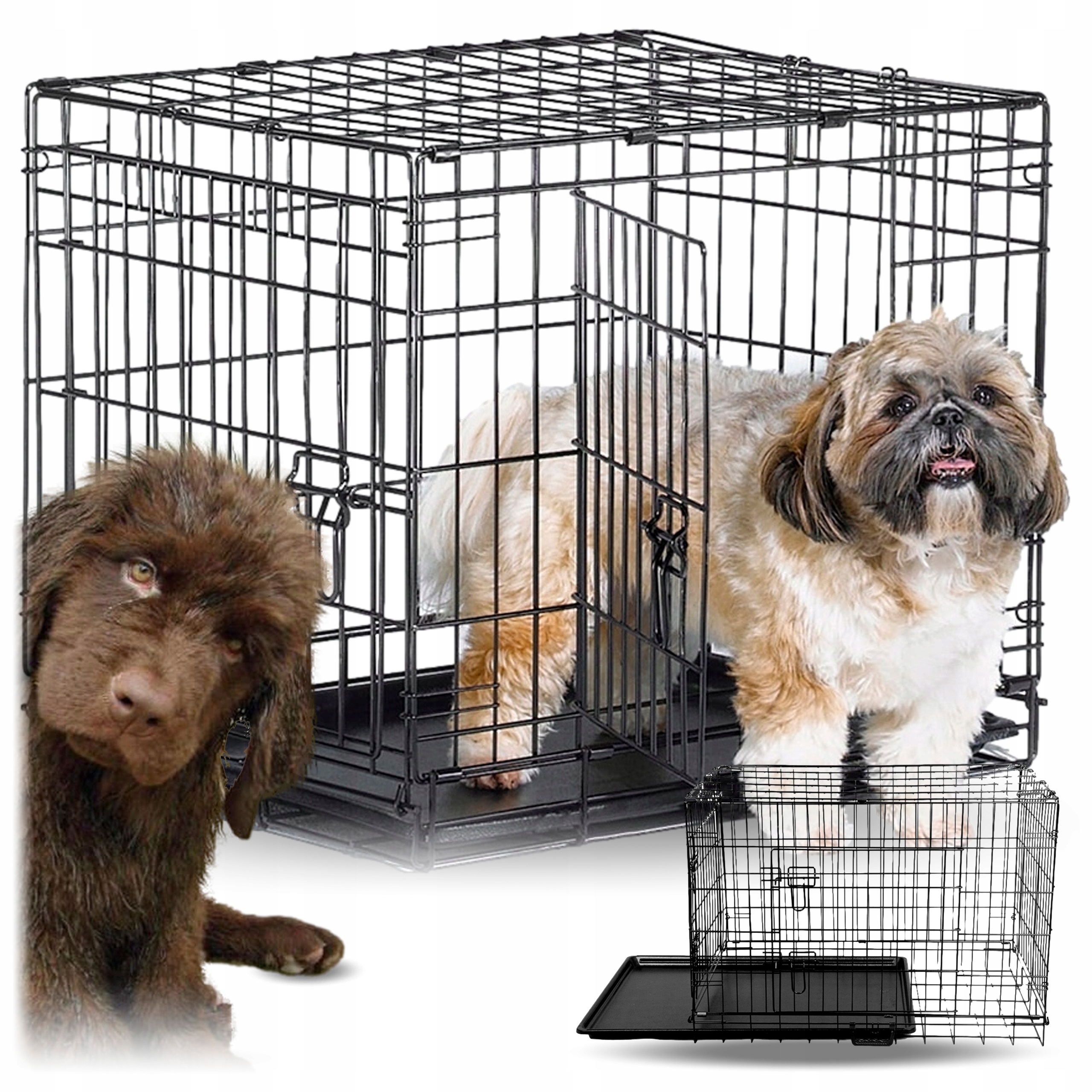 Levně Kennelová Klec Pro Psy A Psy Kočky Kotec Skládací 60 X 45 drát 4.5 mm X 53 mm