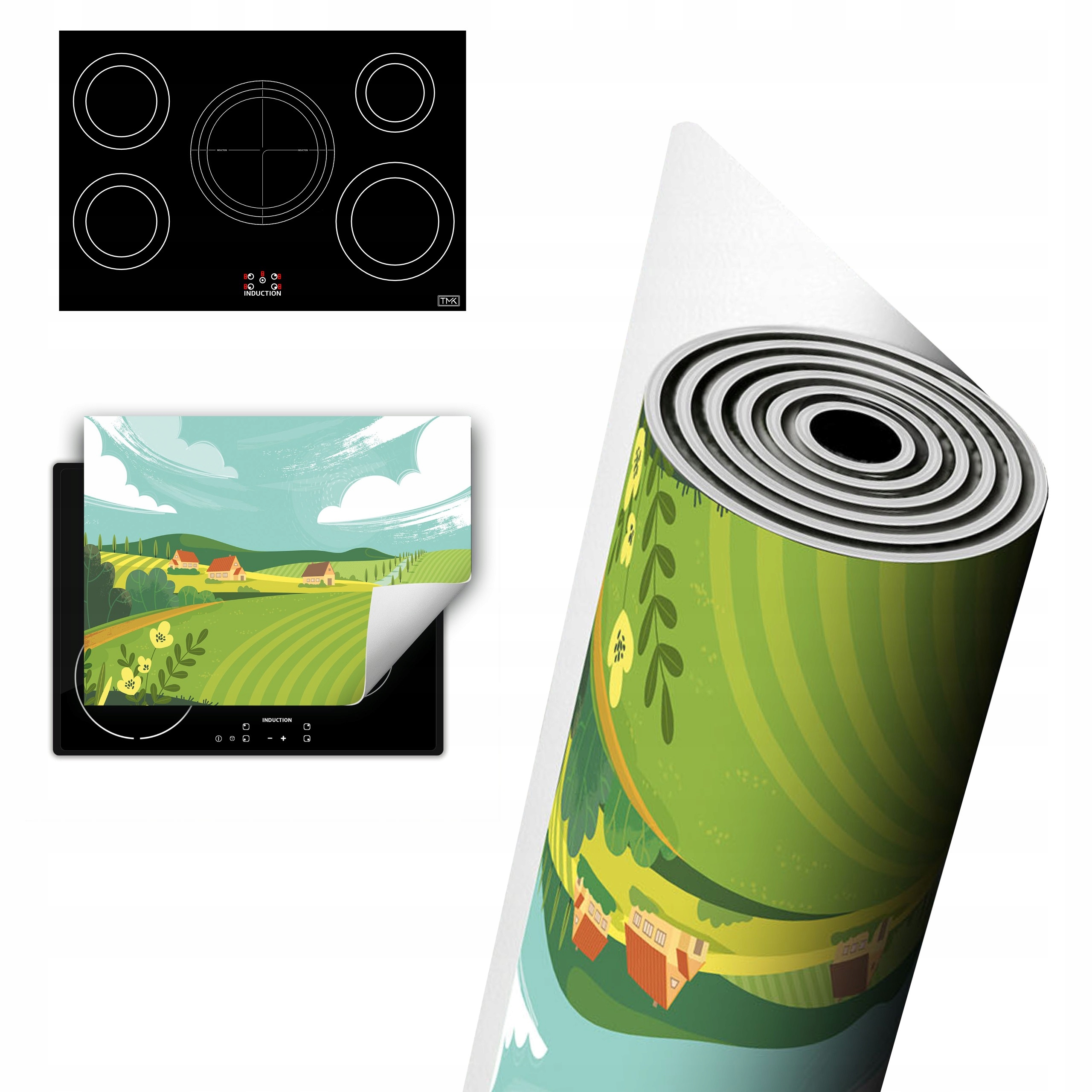 Vinylová Ochrana Na Indukci Desky 80x52 Vesnice