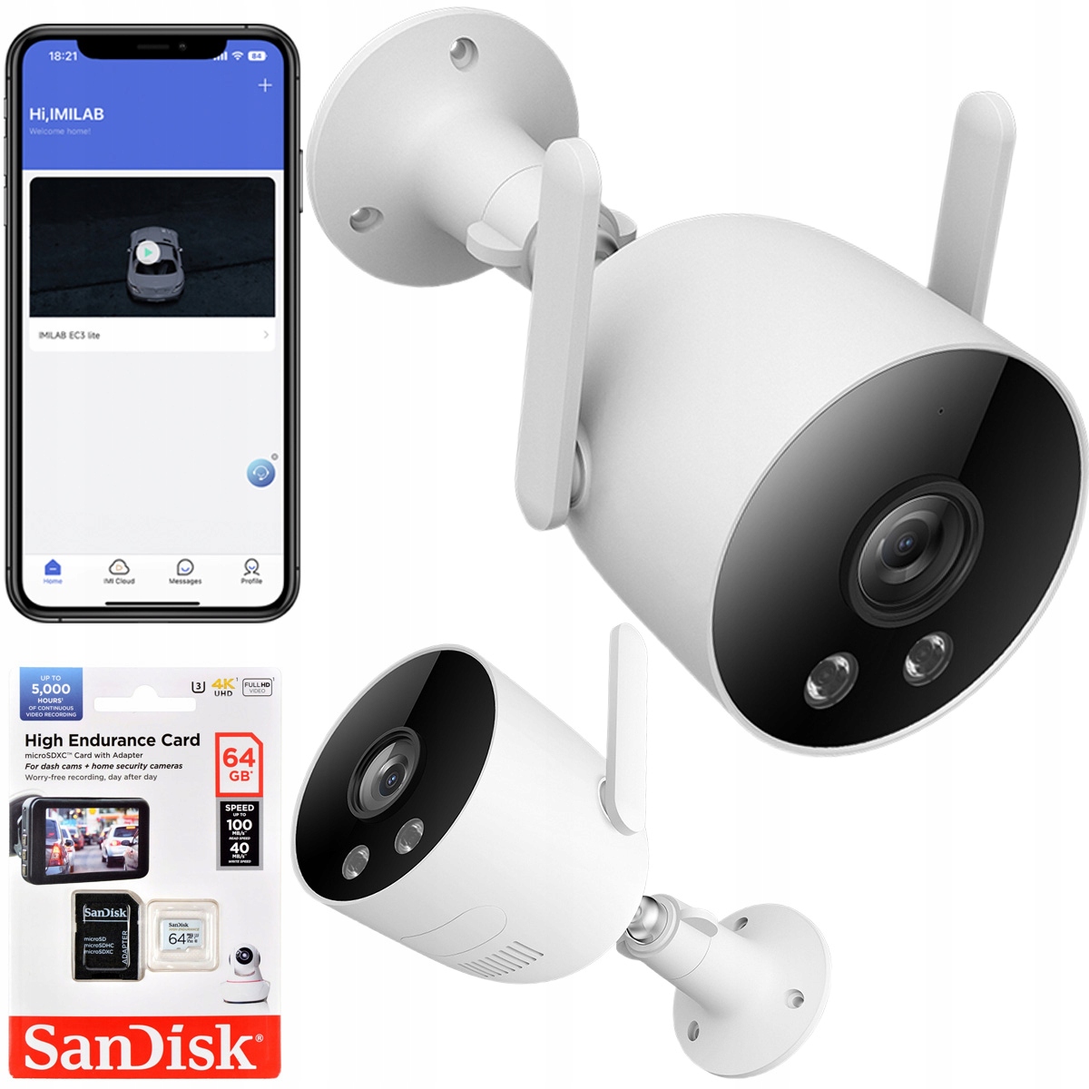 Venkovní kamera Imilab monitoring EC3 Lite pro monitorování pozemku 64 Gb