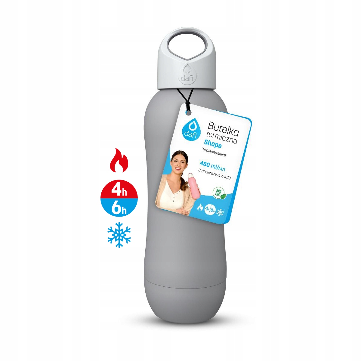 Butelka termiczna Dafi SHAPE PLUS szara termos 480 ml