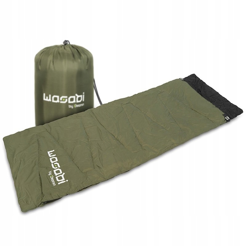Karpiowy Śpiwór Wędkarski Delphin Wasabi 220x80cm Na Łóżko Karpiowe Ciepły