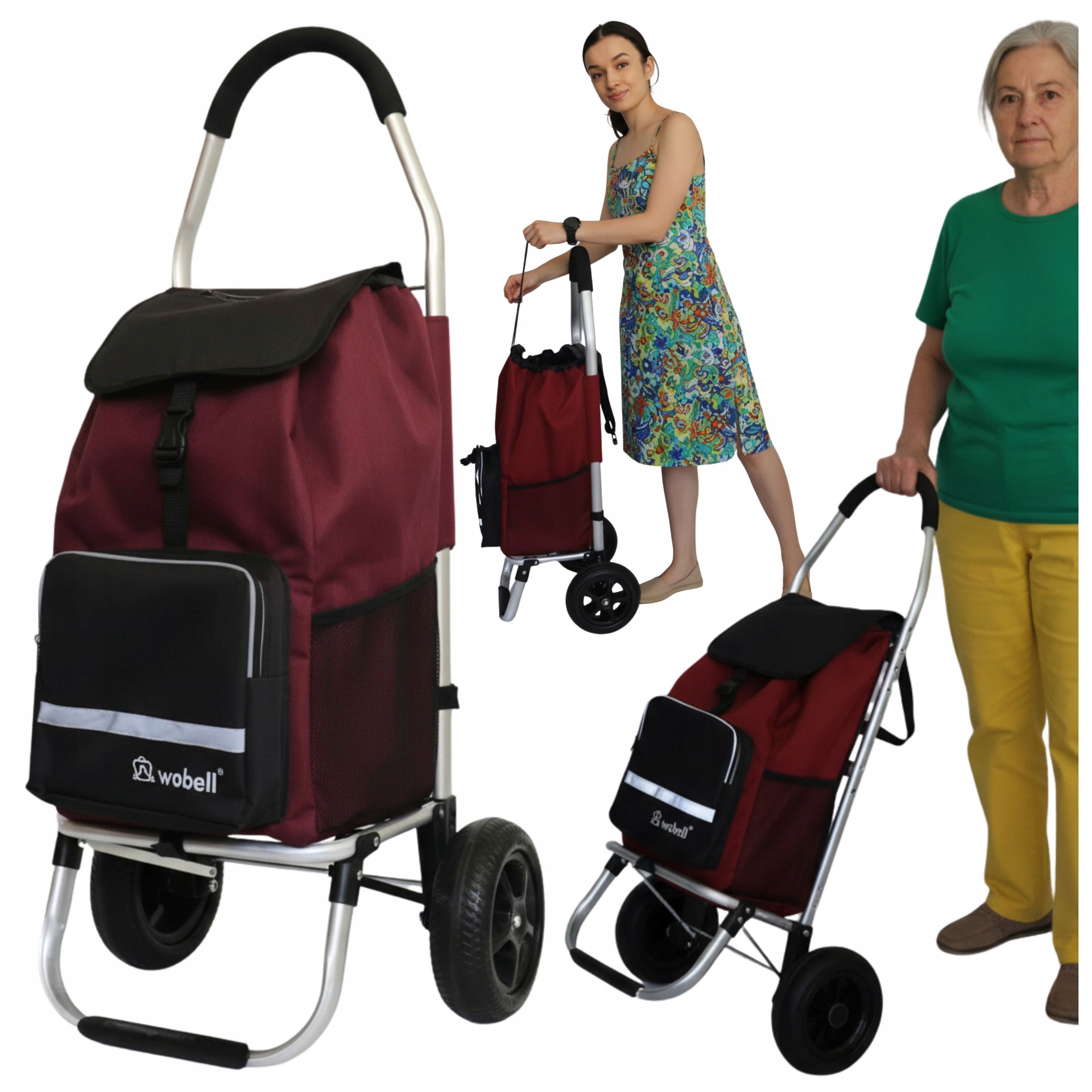 Nákupní vozík na gumových kolečkách, nákupní taška, lehká, voděodolná konstrukce