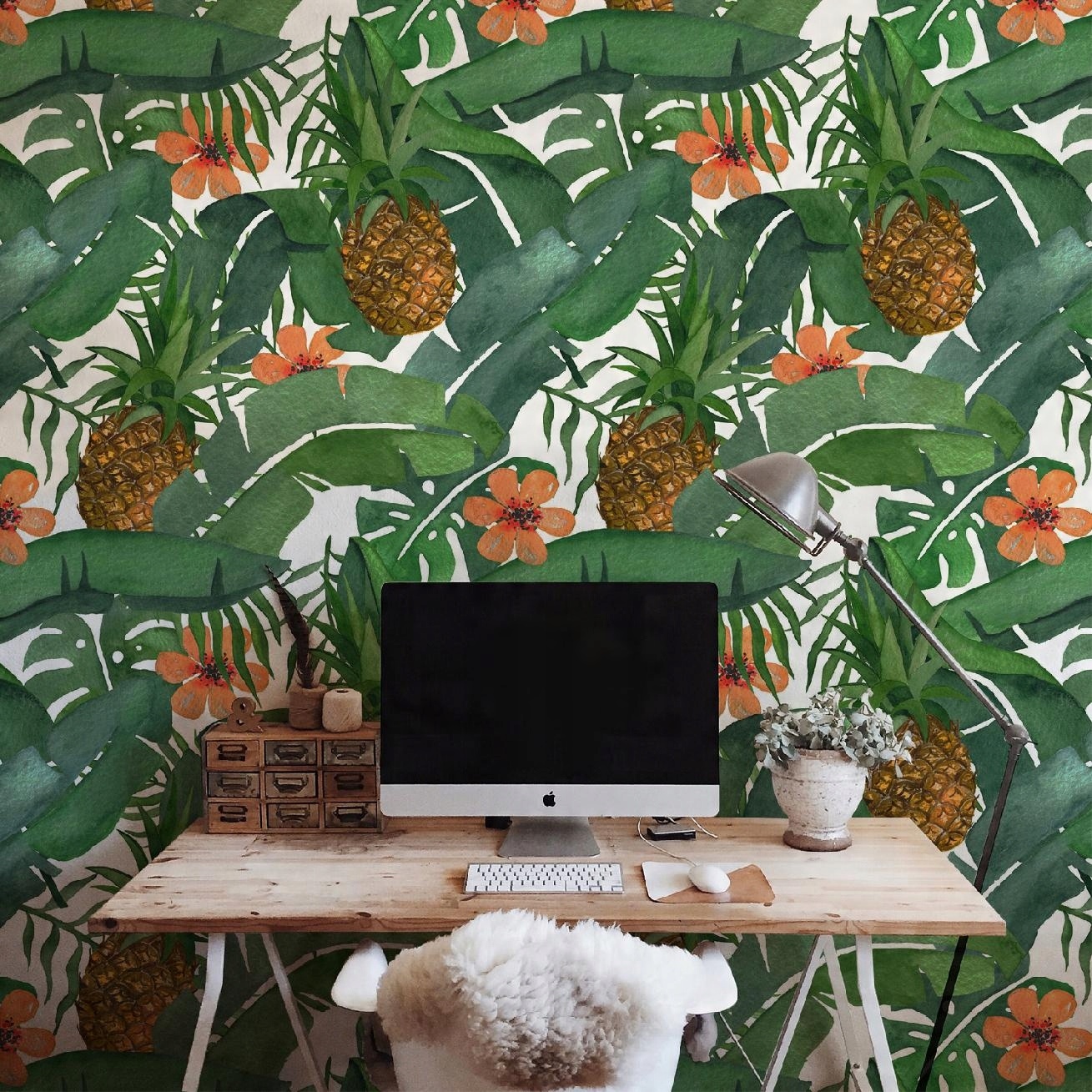 

Fototapeta Tropikalny ananas akwarela 104x70 cm