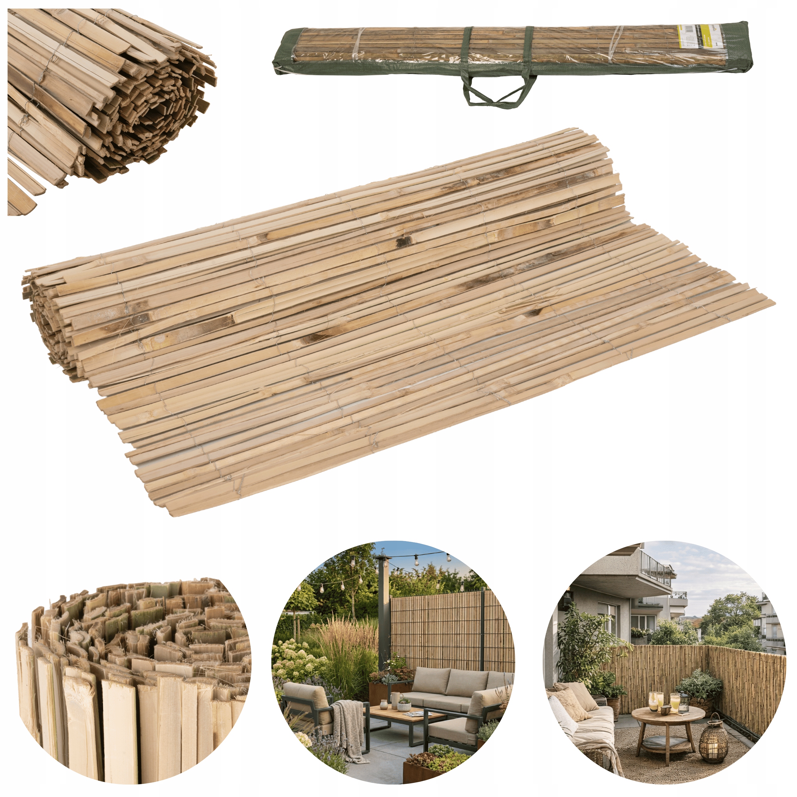 Bambusová Podložka Na Balkon Přírodní 150x500 Na Oplocení Terasa Gnb
