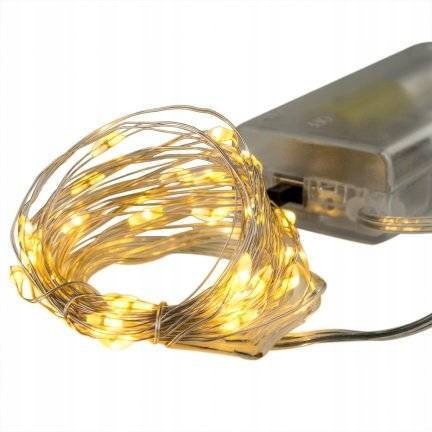 

Lampki Led Ciepłe Białe świąteczne 2m 20 diod