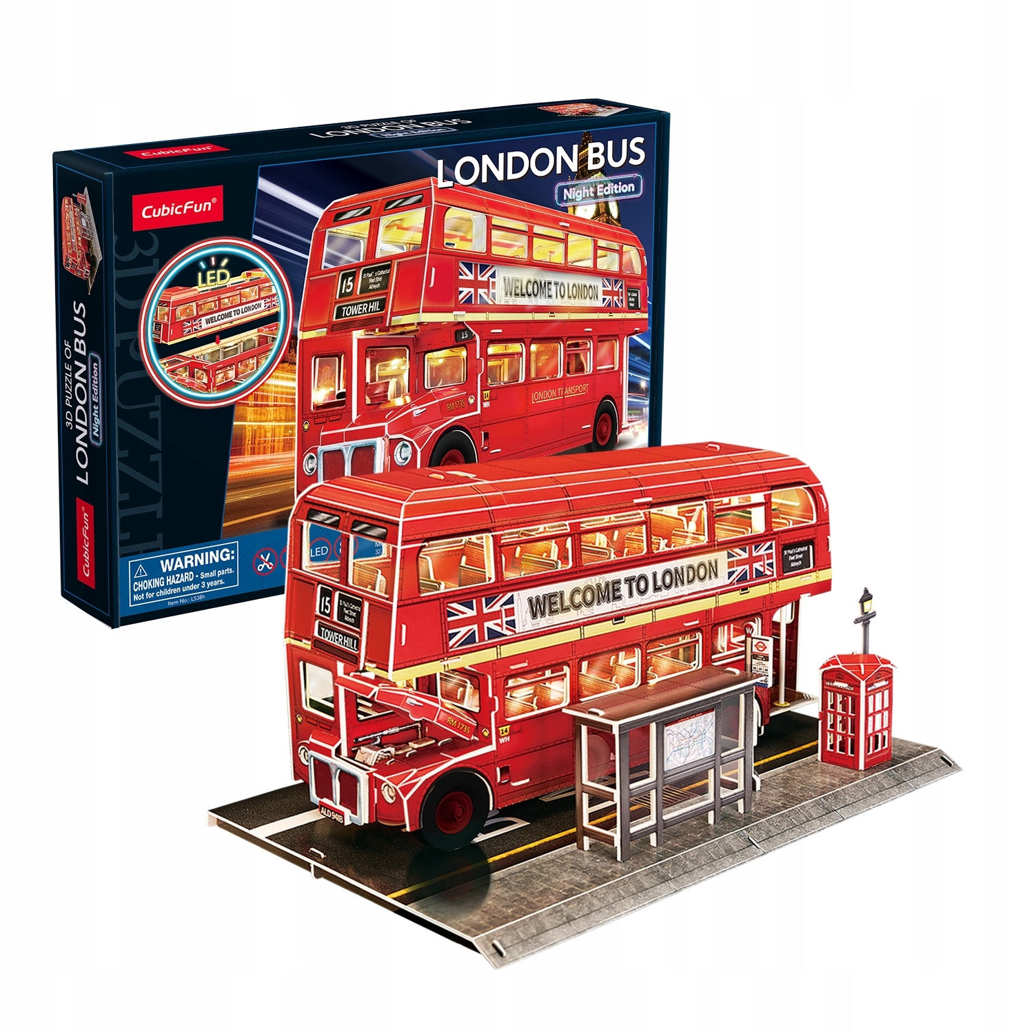 Puzzle 3D Londyński Autobus Komplet do Składania Puzzle dla Dzieci Ciekawe