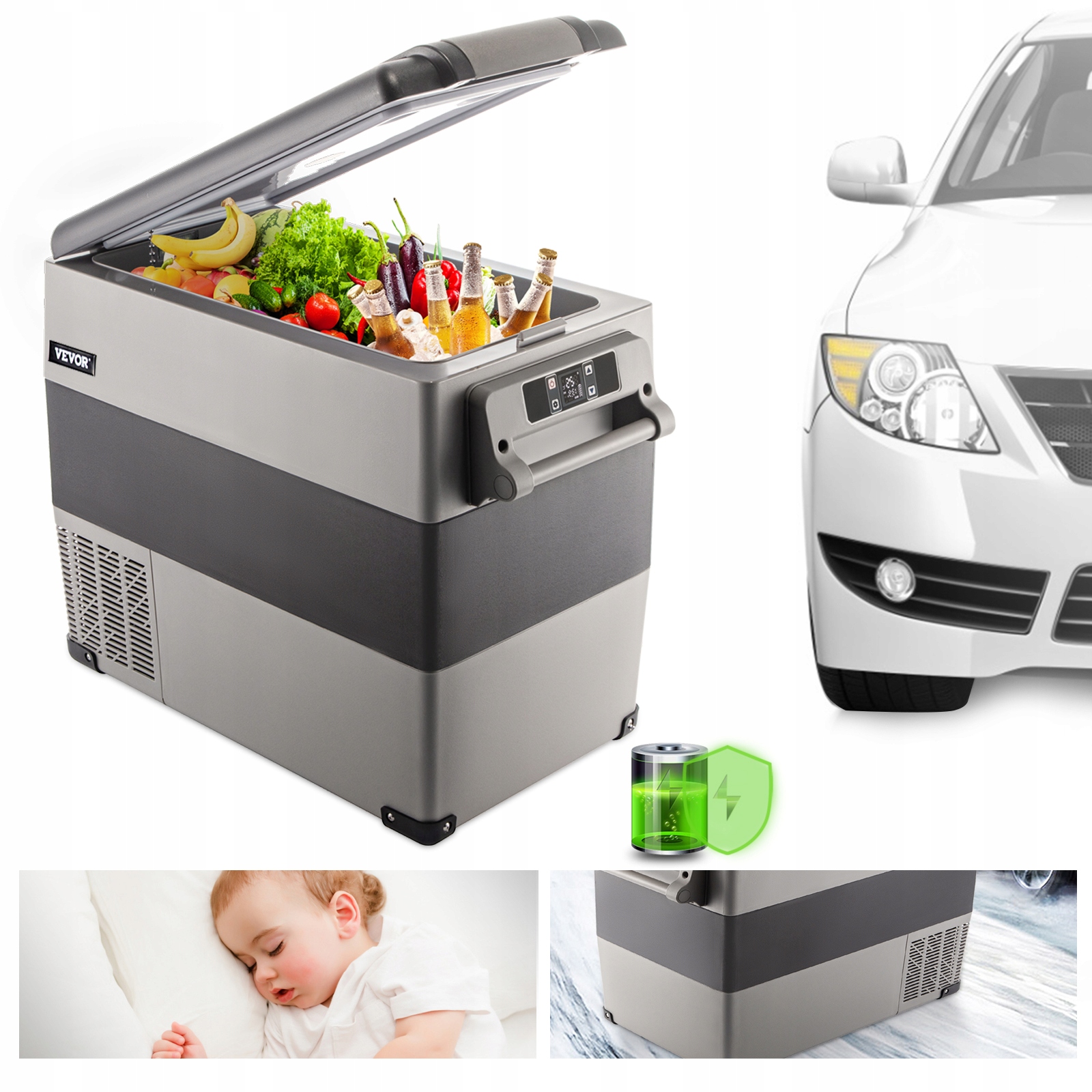 VEVOR Lodowka Samochodowa Kompresorowa 35L 12V 24V Color gray