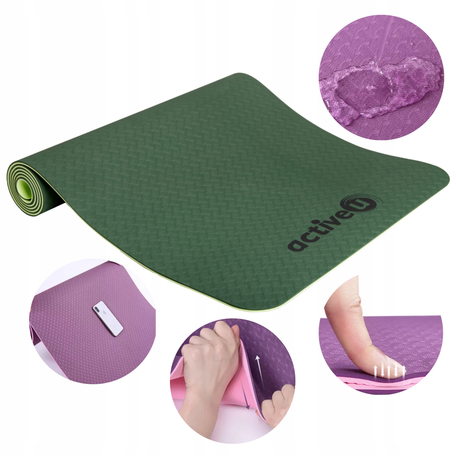 MATA DO ĆWICZEŃ JOGI FITNESS GRUBA Z POKROWCEM Kod producenta AUYM-TPE-Z